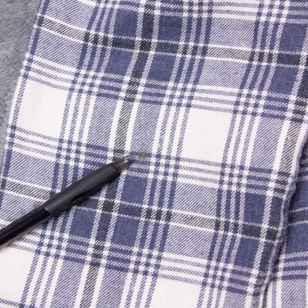 Roark Mens XL‎ Classic Fit Blue White Plaid Flannel Long Sleeve Shirt Cotton - Picture 15 of 15